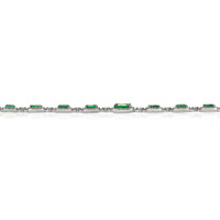 4.55 Ct. Emerald Natural Diamond Pave Necklace, 18K White Gold Image