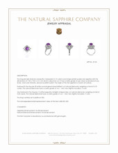 3.15 Ct. Pinkish Purple Sapphire and Natural Diamond Antique Style Ring, Platinum 950 Appraisal