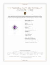 3.15 Ct. Pinkish Purple Sapphire and Natural Diamond Antique Style Ring, Platinum 950 Scan Report