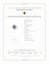 3.15 Ct. Sapphire Natural Diamond Antique Style Ring, Platinum 950 Scan Report