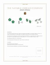 1.55 Ct.Tw.Total Carat Weight Emerald and Natural Diamond Studs Earrings, 18K White Gold Appraisal