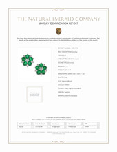 1.55 Ct.Tw.Total Carat Weight Emerald and Natural Diamond Studs Earrings, 18K White Gold Scan Report