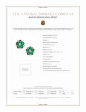 1.55 Ct.Tw. Emerald Natural Diamond Accent Stones Earrings, 18K White Gold Scan Report