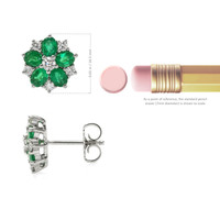 1.55 Ct.Tw. Emerald Natural Diamond Accent Stones Earrings, 18K White Gold Image