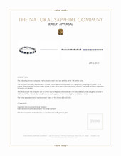 15.14 Ct.Tw.Total Carat Weight Blue Sapphire and Natural Diamond Accent Stones Bracelet, 18K White Gold Appraisal
