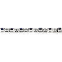 15.14 Ct.Tw. Blue Sapphire and Natural Diamond Accent Stones Bracelet, 18K White Gold Image