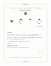 1.10 Ct. Emerald Natural Diamond Pave Ring, Platinum & 18K Yellow Appraisal