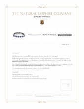 14.19 Ct.Tw.Total Carat Weight Blue Sapphire and Natural Diamond Pave Bracelet, 18K White Gold Appraisal