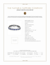 14.19 Ct.Tw. Blue Sapphire and Natural Diamond Pave Bracelet, 18K White Gold Scan Report
