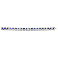 14.19 Ct.Tw. Blue Sapphire and Natural Diamond Pave Bracelet, 18K White Gold Image