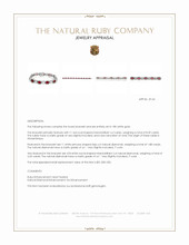 8.09 Ct.Tw.Total Carat Weight Ruby and Natural Diamond Accent Stones Bracelet, 18K White Gold Appraisal