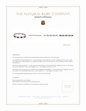 8.09 Ct.Tw. Ruby Natural Diamond Accent Stones Bracelet, 18K White Gold Appraisal