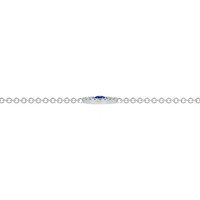 0.09 Ct.Tw. Blue Sapphire and Natural Diamond Pave Bracelet, 14K White Gold Image
