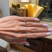 0.09&nbsp;Ct.Tw.Total Carat Weight Blue Sapphire and Natural Diamond Pave Bracelet, 14K White Gold Life Style