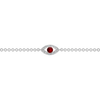 0.09 Ct.Tw. Ruby Natural Diamond Pave Bracelet, 14K White Gold Image