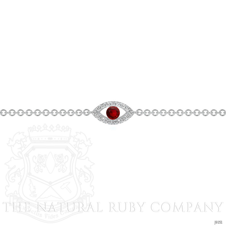 0.09 Ct.Tw. Ruby Natural Diamond Pave Bracelet, 14K White Gold