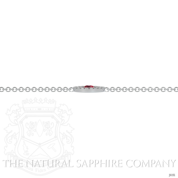 0.09 Ct.Tw. Ruby Natural Diamond Pave Bracelet, 14K White Gold