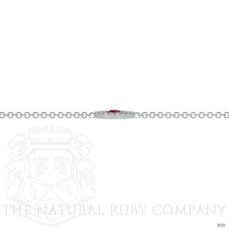 0.09 Ct.Tw. Ruby Natural Diamond Pave Bracelet, 14K White Gold
