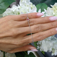 0.09 Ct.Tw.Total Carat Weight Ruby and Natural Diamond Pave Bracelet, 14K White Gold Life Style