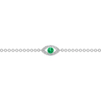 0.07 Ct.Tw. Emerald Natural Diamond Pave Bracelet, 14K White Gold Image