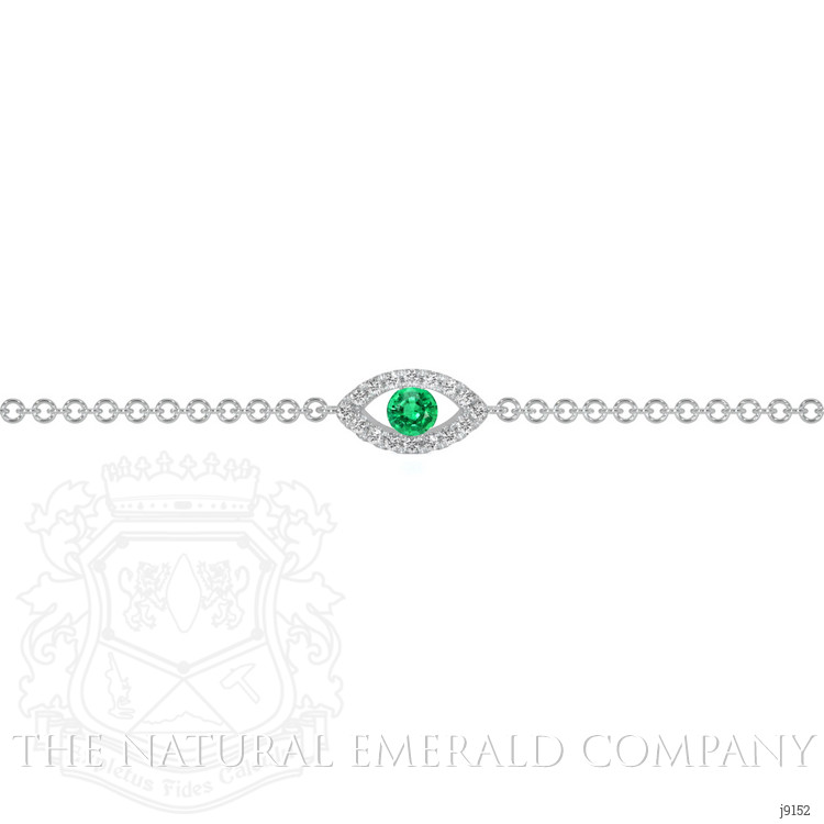0.07 Ct.Tw. Emerald Natural Diamond Pave Bracelet, 14K White Gold