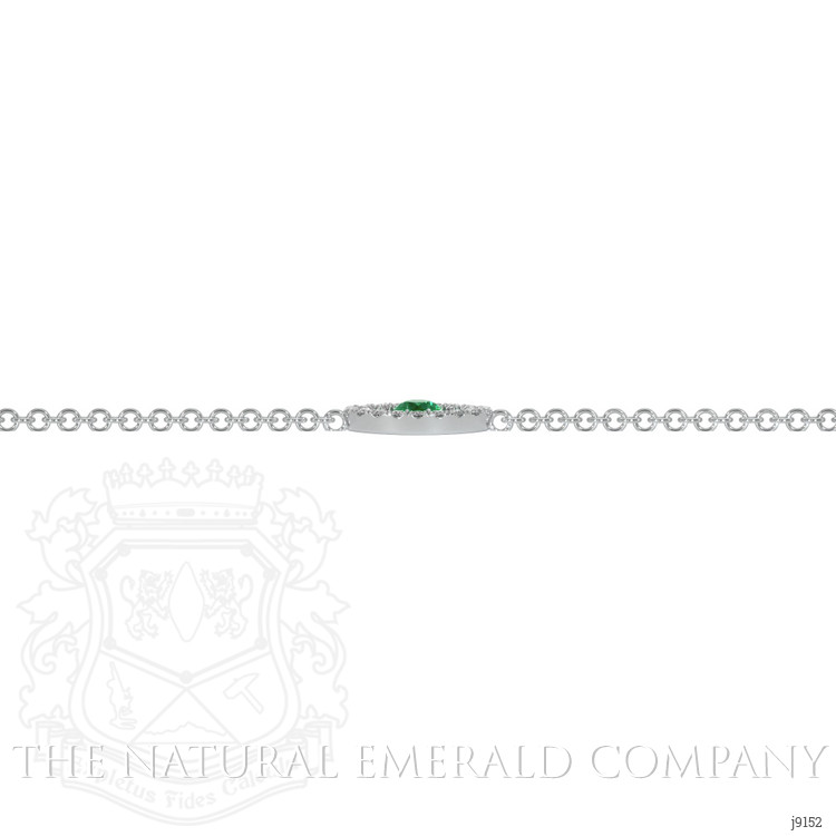 0.07 Ct.Tw. Emerald Natural Diamond Pave Bracelet, 14K White Gold