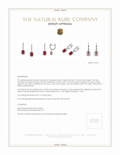 1.15 Ct.Tw. Ruby Natural Diamond Halo Earrings, 14K White Gold Appraisal