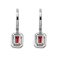 1.15 Ct.Tw. Ruby Natural Diamond Halo Earrings, 14K White Gold Image