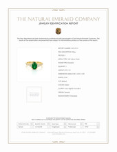 1.31 Ct. Emerald Natural Diamond Three Stone Ring, 18K Yellow Gold Scan Report