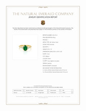 1.31 Ct. Emerald and Natural Diamond Three Stone Ring, 18K Yellow Gold Scan Report
