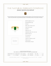 1.05 Ct. Emerald and Diamond Ring, 18K Yellow Gold Scan Report