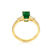1.05 Ct. Emerald and Diamond Ring, 18K Yellow Gold Image