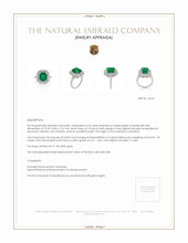 4.25 Ct. Emerald Natural Diamond Pave Ring, 14K White Gold Appraisal