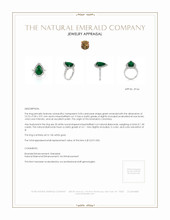 3.03 Ct. Emerald Natural Diamond Pave Ring, 14K White Gold Appraisal