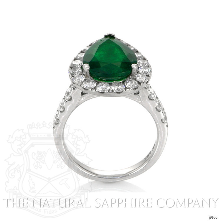 3.03 Ct. Emerald Natural Diamond Pave Ring, 14K White Gold