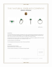 0.59 Ct. Emerald Natural Diamond Ring, 18K White Gold Appraisal