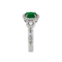0.59 Ct. Emerald Natural Diamond Ring, 18K White Gold Image