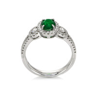 0.59 Ct. Emerald Natural Diamond Ring, 18K White Gold Image