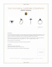 0.83 Ct. Blue Sapphire and Natural Diamond Pave Ring, 18K White Gold Appraisal