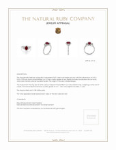 0.87 Ct. Ruby Natural Diamond Halo Ring, 18K White Gold Appraisal