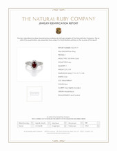 1.09 Ct. Ruby and Diamond Pave Ring, 18K White Gold Scan Report