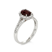 1.09 Ct. Ruby and Diamond Pave Ring, 18K White Gold Image
