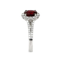 1.09 Ct. Ruby and Diamond Pave Ring, 18K White Gold Image
