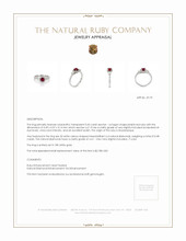 0.45 Ct. Ruby Natural Diamond Pave Ring, 18K White Gold Appraisal