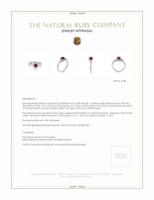 0.54 Ct. Ruby Natural Diamond Pave Ring, 18K White Gold Appraisal
