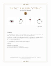 0.54 Ct. Pinkish Red Ruby and Natural Diamond Pave Ring, 18K White Gold Appraisal