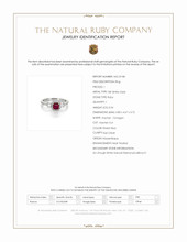 0.54 Ct. Pinkish Red Ruby and Natural Diamond Pave Ring, 18K White Gold Scan Report
