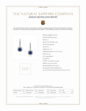 1.13 Ct.Tw.Total Carat Weight Blue Sapphire and Natural Diamond Pave Earrings, 18K White Gold Scan Report