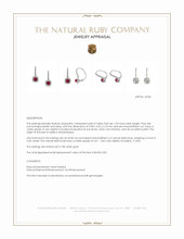 1.05 Ct.Tw.Total Carat Weight Pinkish Red Ruby and Natural Diamond Pave Earrings, 18K White Gold Appraisal
