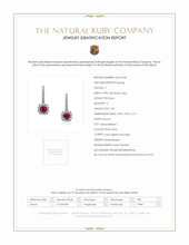 1.05 Ct.Tw. Ruby Natural Diamond Pave Earrings, 18K White Gold Scan Report